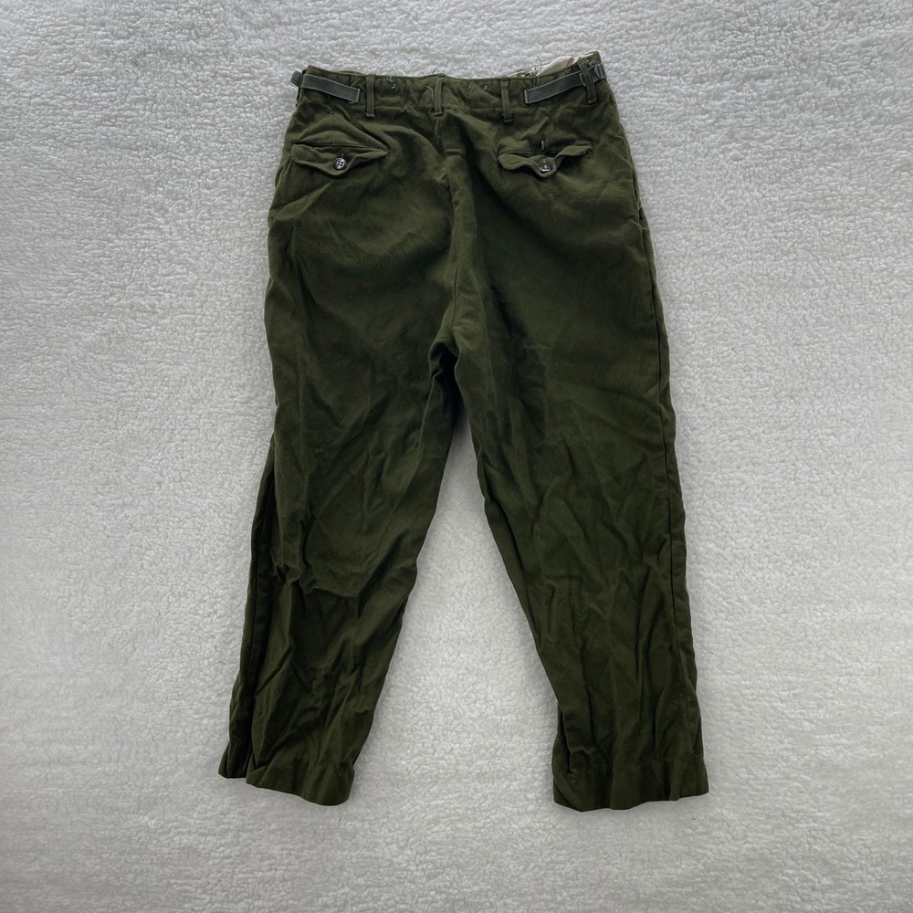 VTG US Military Trousers Mens Medium 30x28 M-1951 Field Wool Green OD Korean War - Picture 2 of 12